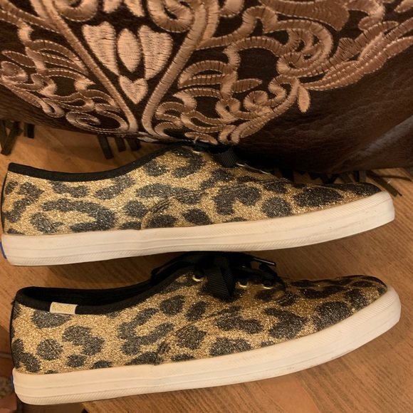 EUC Keds x Kate Spade New York Champion Glitter Leopard Sneaker Size 6.5 - Picture 9 of 10